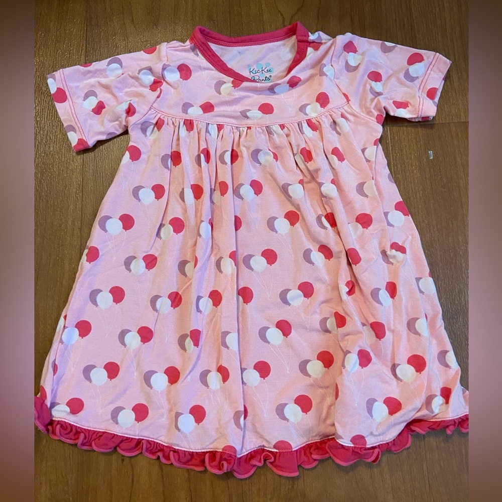 Kickee Pants short sleeve swing dress in Lotus Birthday